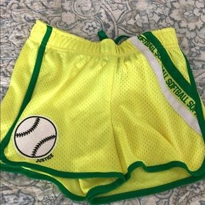 Justice Softball mesh shorts